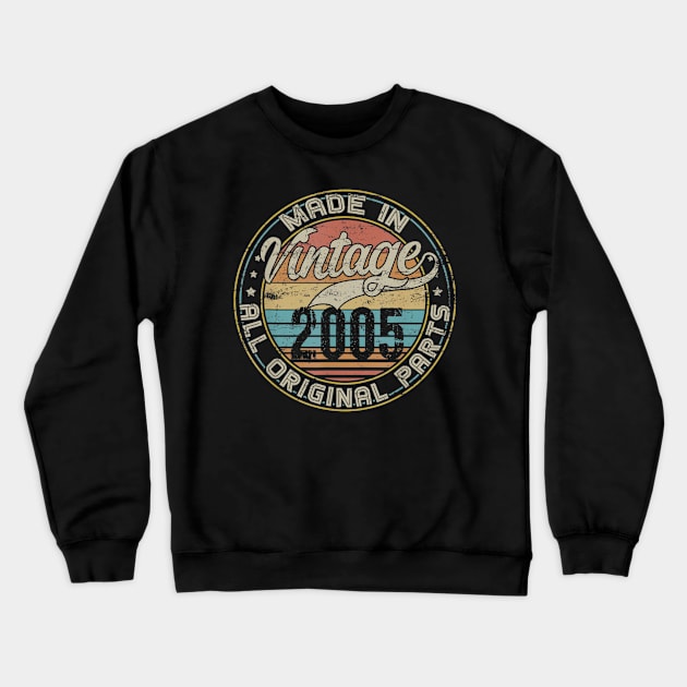 Classic 15th Birthday Gift For Men Women Vintage 2005 Crewneck Sweatshirt by teudasfemales